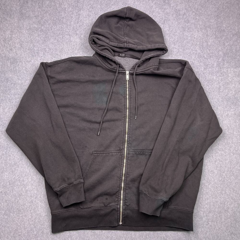 john‎ galt hoodie oversized gray full-zip sweatshirt long sleeve womens